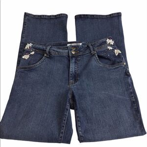 Bill Blass Vintage High Waist Embroidered Straight Leg JeansSize 6